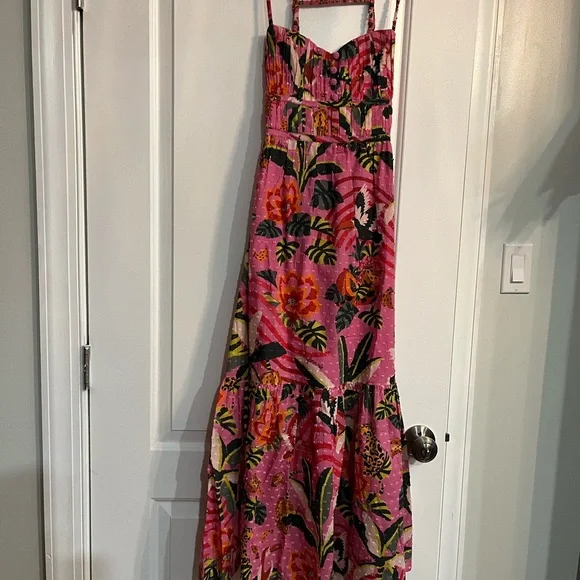 FARM Rio Pink Leopard Forest Midi Dress - Picture 8 of 9